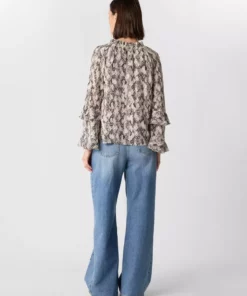 Comma, Frill Blouse Beige