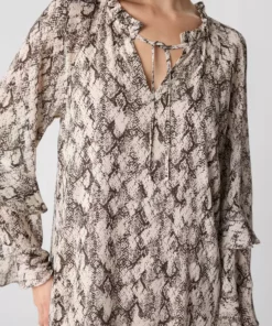 Comma, Frill Dress Beige