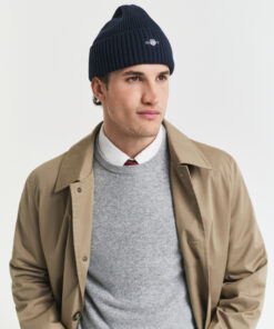 Gant Cotton Bleng Logo Beanie Marine