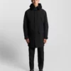 Lyle & Scott Heavyweight Faux Shearling Collar Parka Jet Black