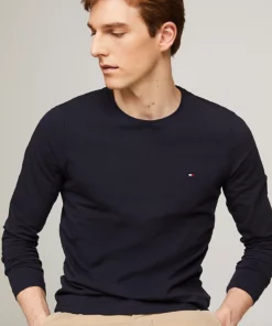 Tommy Hilfiger Slim Long Sleeve T-Shirt Navy Blue
