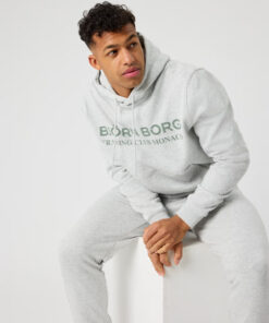 Björn Borg Borg Classic Print Hoodie Ultra Light Grey Melange