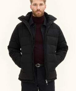 Oscar Jacobson Hooded Puffer Jacket Black
