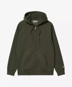 Carhartt WIP Hooded Chase Sweat Jacket Olive / Gold