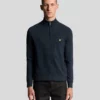 Lyle & Scott Lambswool Blend 1/4 Zip Jumper Dark Navy Marl
