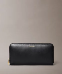 Calvin Klein Leather Large Zip Wallet Black