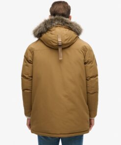 Superdry Everest Faux Fur Parka Jacket Kangaroo Brown