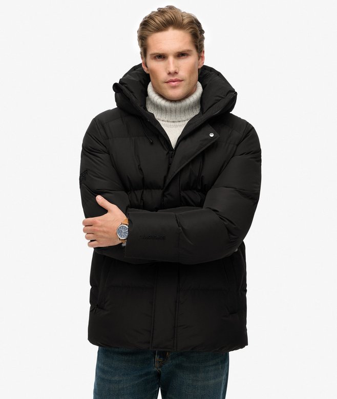 Superdry Hooded 5 Baffle Puffer Jacket Black