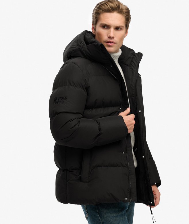 Superdry Hooded 5 Baffle Puffer Jacket Black