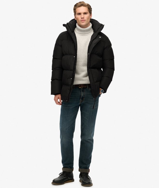 Superdry Hooded 5 Baffle Puffer Jacket Black