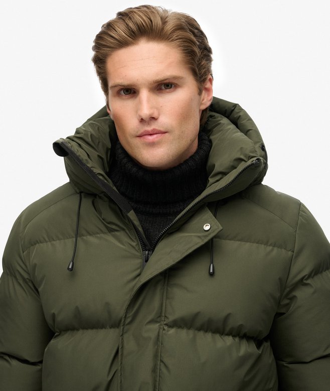 Superdry Hooded 5 Baffle Puffer Jacket Army Khaki Green