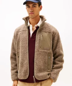 Tommy Hilfiger Teddy Fleece Zip-Thru Jacket Coastal Taupe