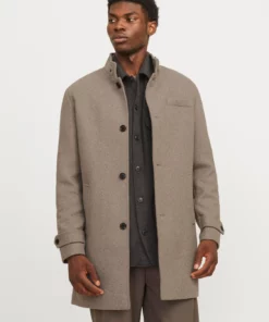 Jjemelton Wool Blend Coat Greige