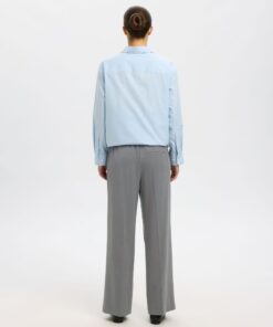 Selected Femme Emma Tara Wide Pant Medium Grey Melange