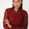 Mos Mosh Kether Lace Sequin Shirt Biking Red