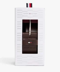 Tommy Hilfiger Denton Leather Belt Gift Box Coffee Bean