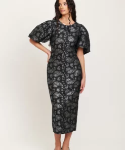 Dry Lake Liz Long Dress Silver Flower