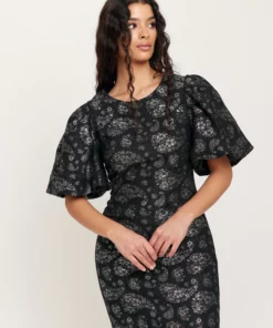 Dry Lake Liz Long Dress Silver Flower