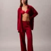 Calvin Klein Satin Sheen Print Pyjama Pants Red