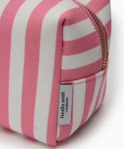 Fenella Smith Box Washbag Candy Pink Stripe