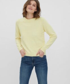 VMDOFFY LS O-Neck Blouse Ga Noos Yellow Lemon Meringue