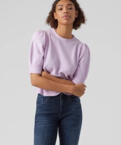 VMDOFFY 2/4 O-Neck Pullover Ga Noos Purple Orchid Bloom
