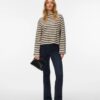 VMURENA LS Oversized Funnel Neck Top Jrs White Birch