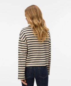 VMURENA LS Oversized Funnel Neck Top Jrs White Birch