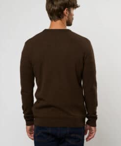 Adrian Lambswool Knit Dark Brown Melange