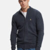 Alfie Lambswool Knit Full zip Navy Melange