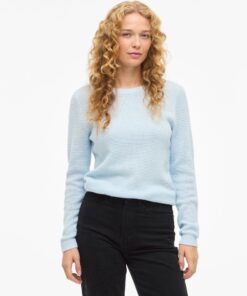 Vidalo O-Neck Ls Knit Top Nantucket Breeze