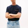 Tommy Hilfiger Global Stripe Pique Pocket Tee Navy Blue