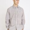 Resteröds Shirt Davis Cotton Brown with Stripes