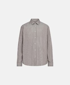 Resteröds Shirt Davis Cotton Brown with Stripes