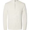 Selected Men Slhdane Ls Structure Half Zip White