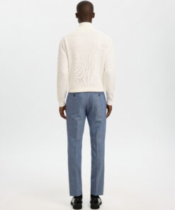 Selected Men Slhdane Ls Structure Half Zip White