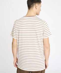 Resteröds T-shirt O-neck Bamboo Viscose Brown Striped