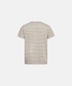 Resteröds T-shirt O-neck Bamboo Viscose Brown Striped