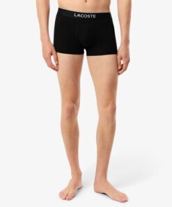 Lacoste 3-Pack Printed Stretch Trunks Black