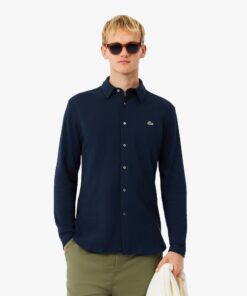 Lacoste Slim Fit Cotton Piqué Shirt Midnight Blue