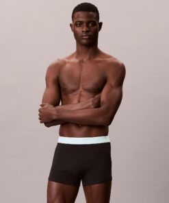 Calvin Klein 3 Pack Relaxed Dart Trunks - Icon Cotton Stretch Black