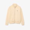 Lacoste Trim Accent Zipped Sweatshirt Beige