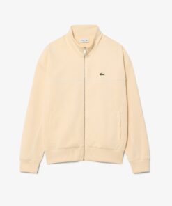 Lacoste Trim Accent Zipped Sweatshirt Beige