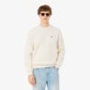 Lacoste Fleece Crew Neck Sweatshirt Ecru White