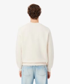 Lacoste Fleece Crew Neck Sweatshirt Ecru White
