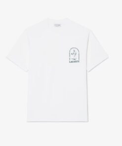 Lacoste Printed Cotton T-shirt White