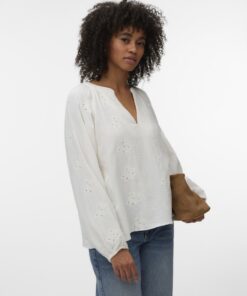 Vero Moda VMNatali Emb Top Snow White