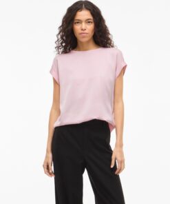 Vila Viellette Satin Top Cherry Blossom