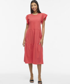 Vila VISummer S/S MidiI Dress Hibiscus