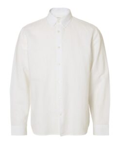 Selected Homme SLMRegclaus Clay Linenblend Shirt Bright White